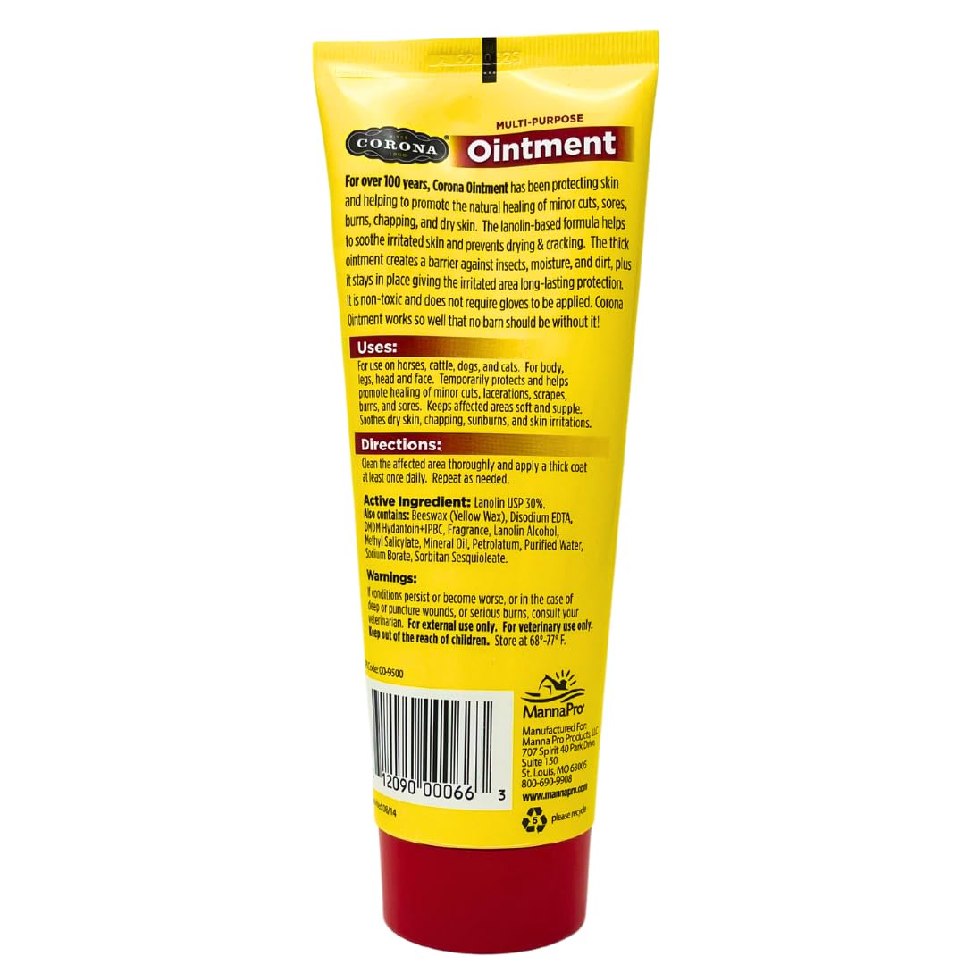 Corona Ointment for Horses Lanolin-Based Formula Helps Sooth Irritation 7 Ounces