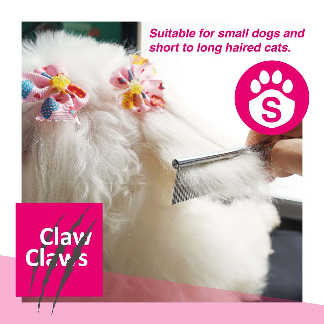 Claw Claws 6.1'' Comb With Rounded Ends Spine, Pet Comb For Professional Groomer Tool, For Short To Medium Haired Dog, Cat And O