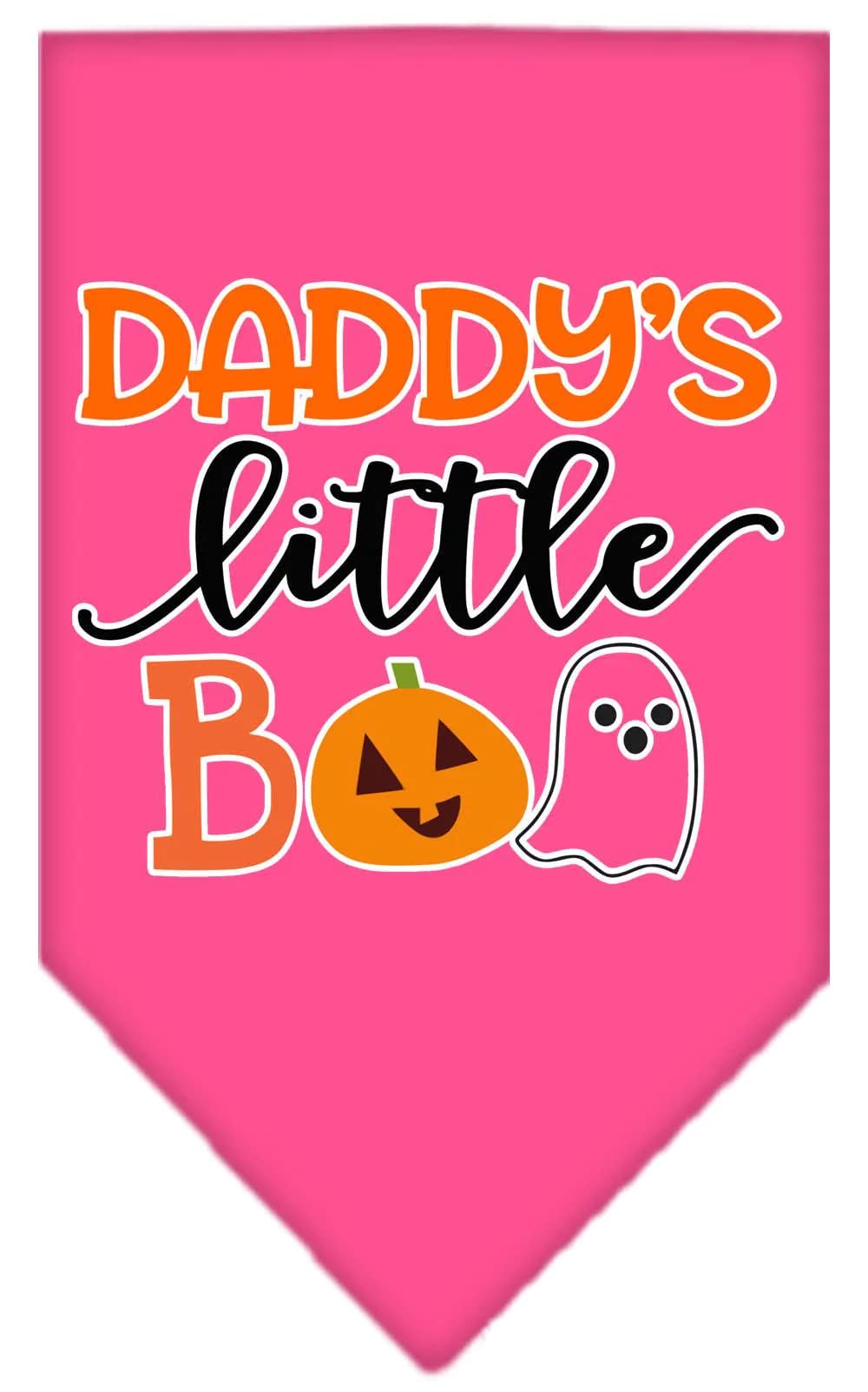 Halloween Pet and Dog Bandana Screen Printed, "Daddy's Little Boo" Emerald Green Small