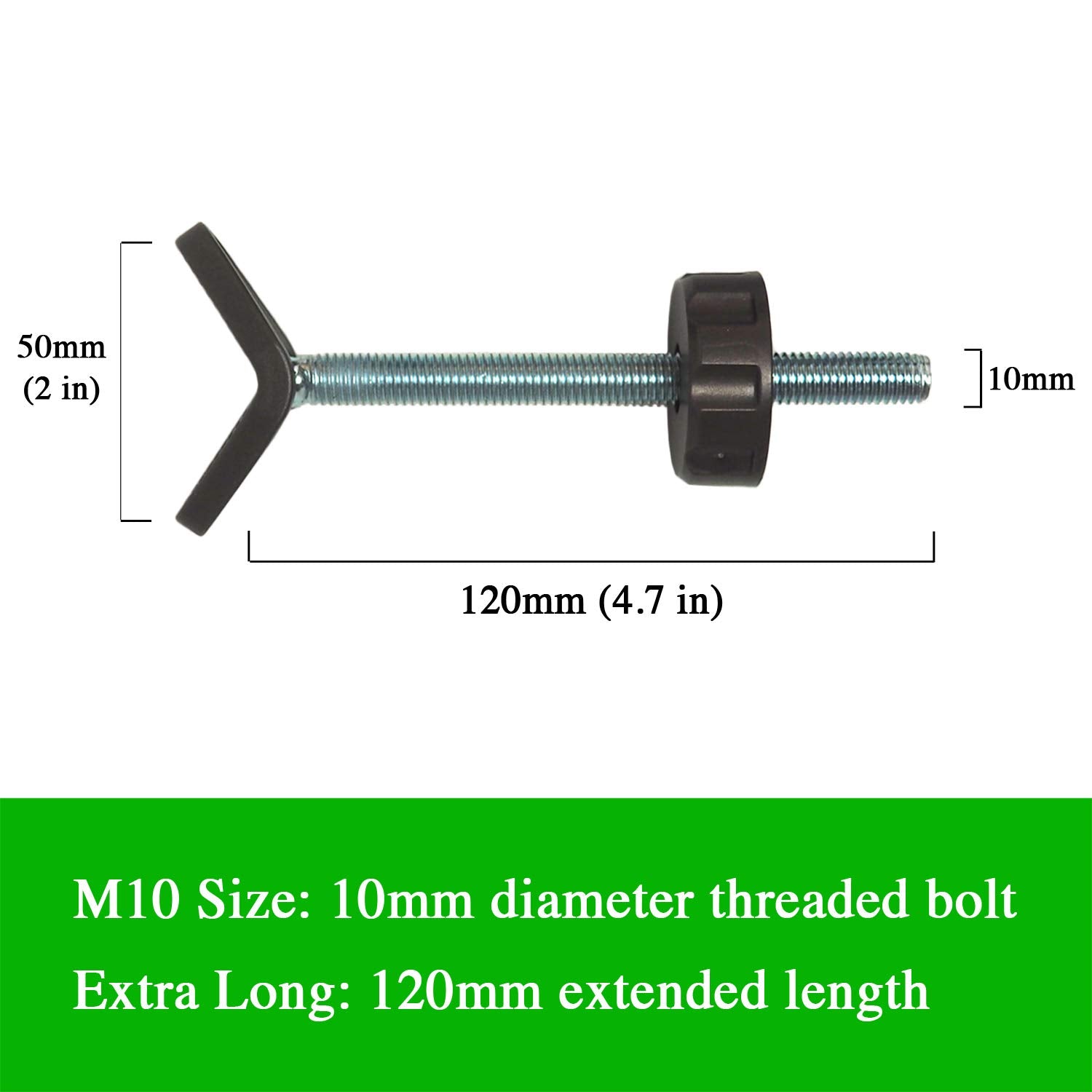 Baby Gate Guru Extra Long M10 (10mm) Stair Banister Adapter Y-Spindle Rods 2 Pack for Pressure Mounted Baby and Pet Safety Gates
