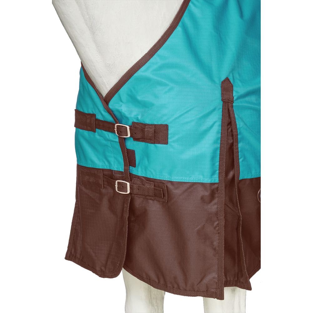 Tough 1 600 Denier Waterproof Horse Sheet, Turquoise/Brown, 81-Inch