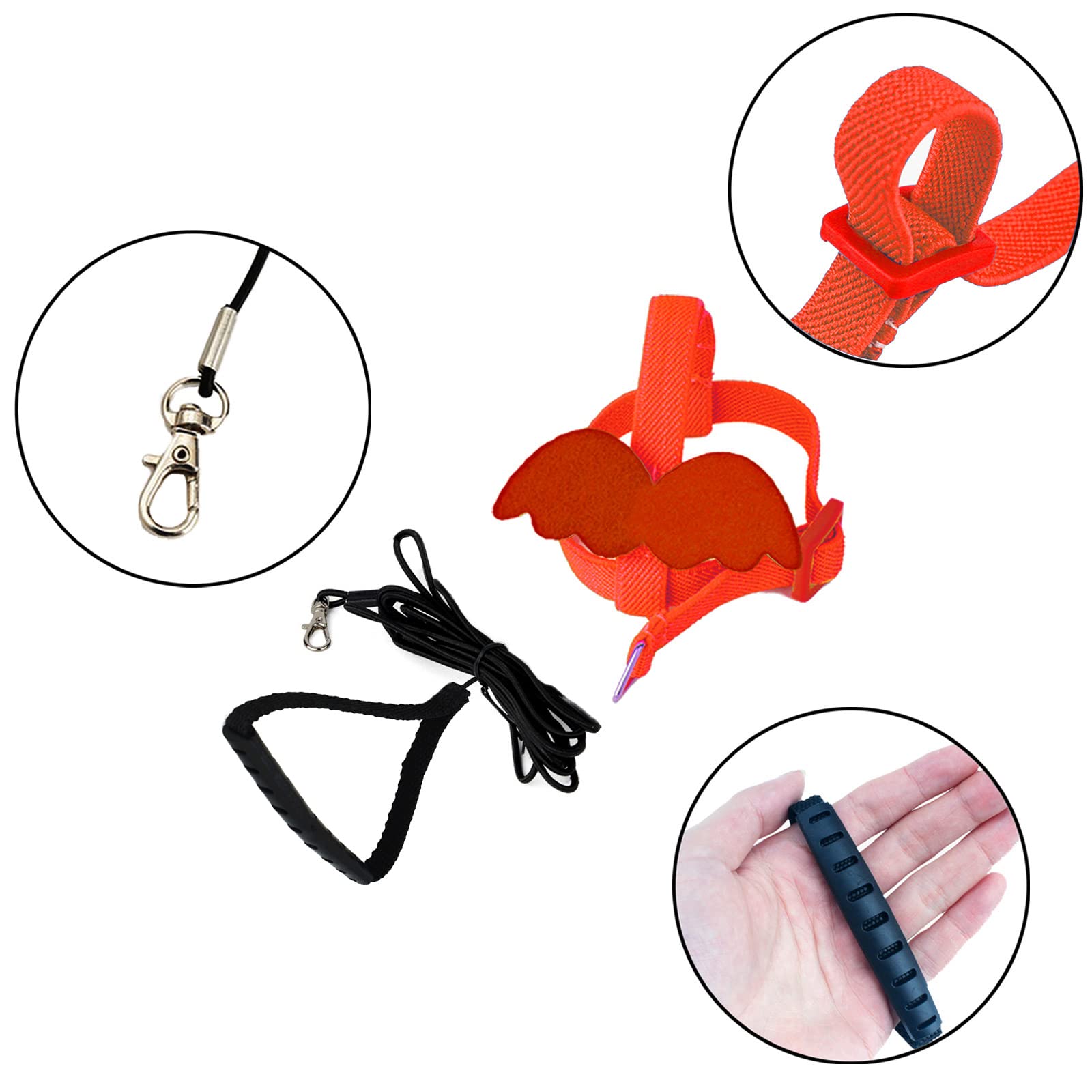 Dnoifne Pet Parrot Bird Harness And Leash, Adjustable Training Design Anti-Bite, Bird Nylon Rope With Cute Wing For Parrots, Sui