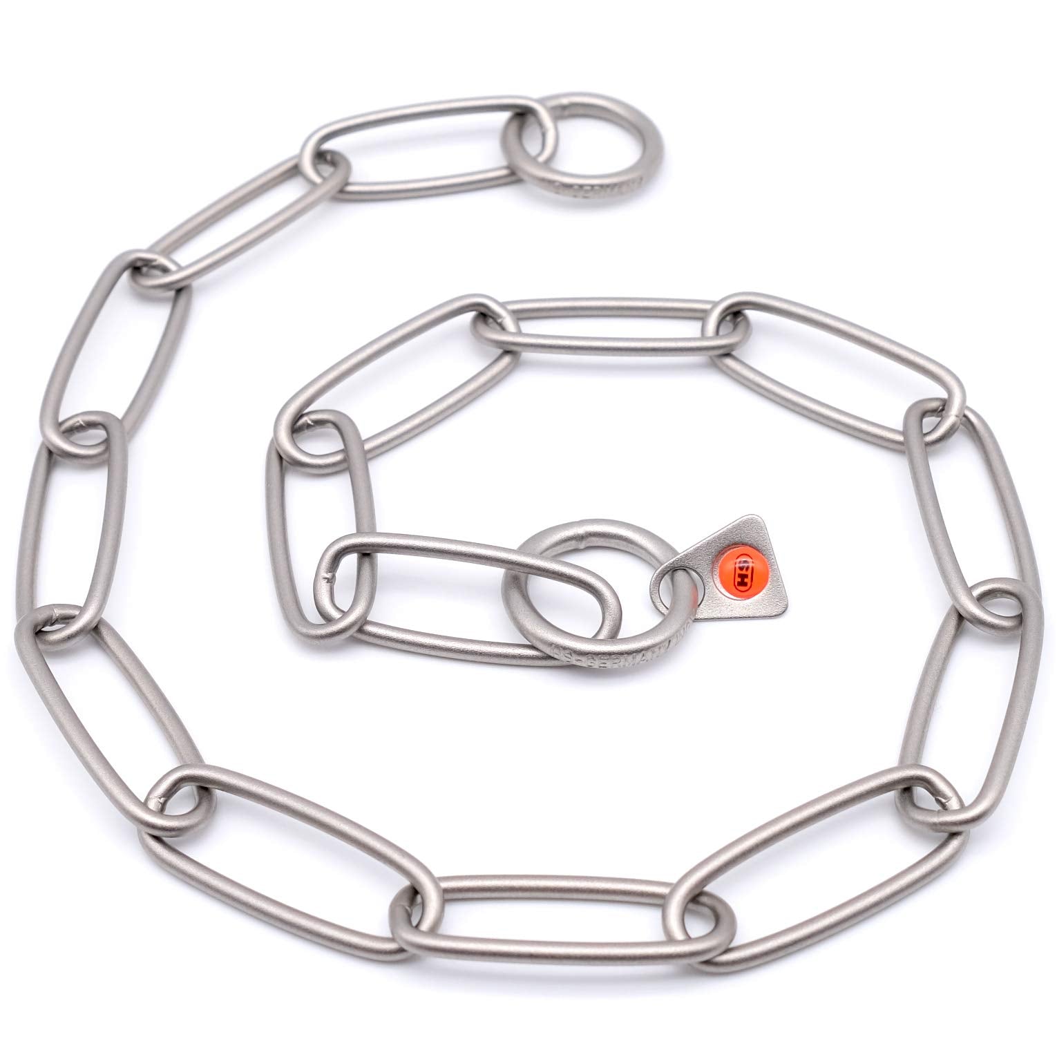 Herm Sprenger - Matt Stainless Steel Scratch Resistant Long Link Fur Saver Dog Collar - Professional Training Collar - Made In G