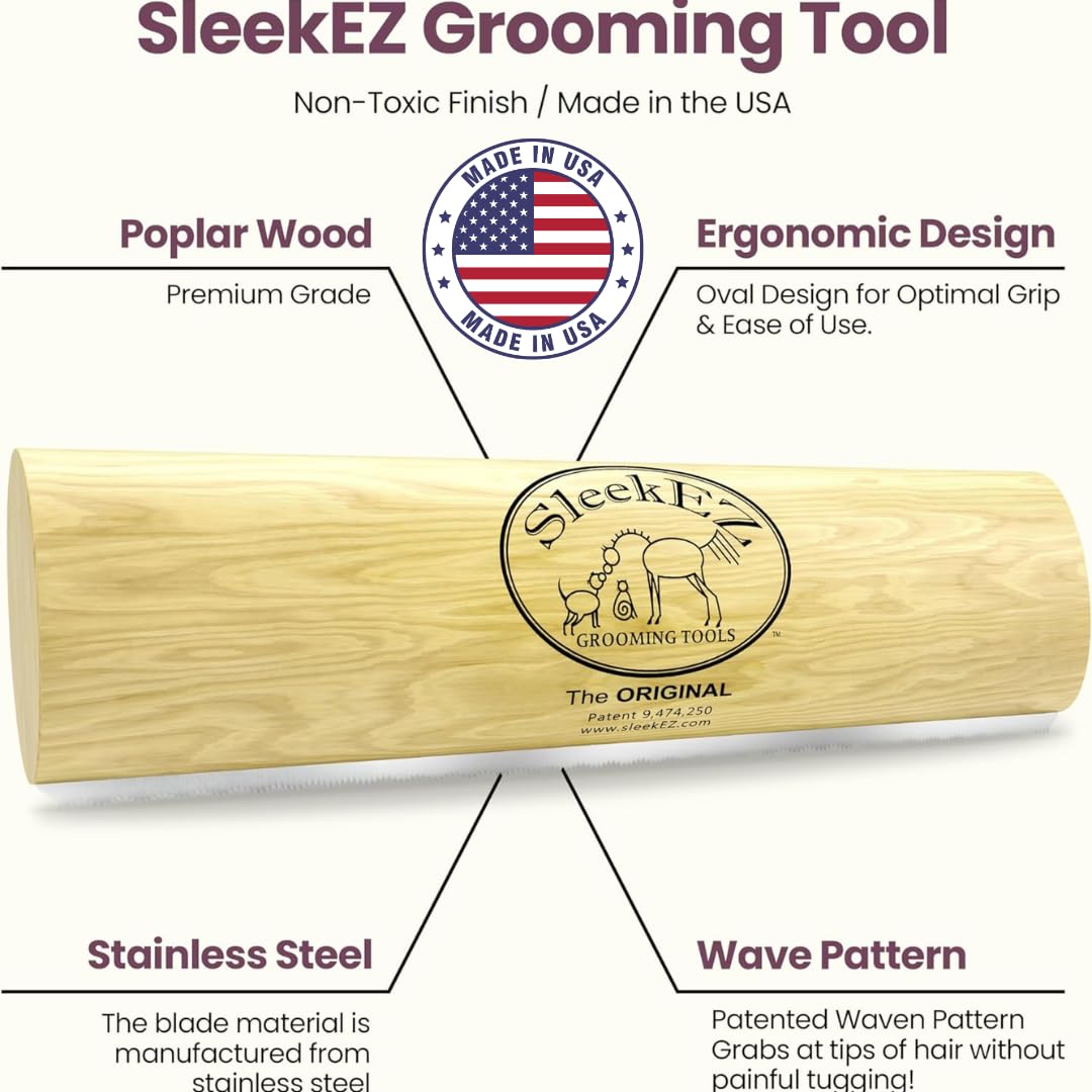 SleekEZ 10-Inch Multi-Colored Horse Grooming Brush - Deshedding Tool & Curry Comb for Horses and Livestock