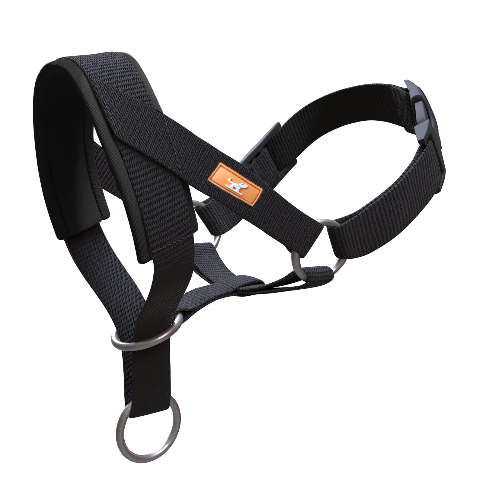 Dog Head Collar With Soft Fabric, Dog Head Harness For Dog To Stop Pulling With Adjustable Loop(M, Black)