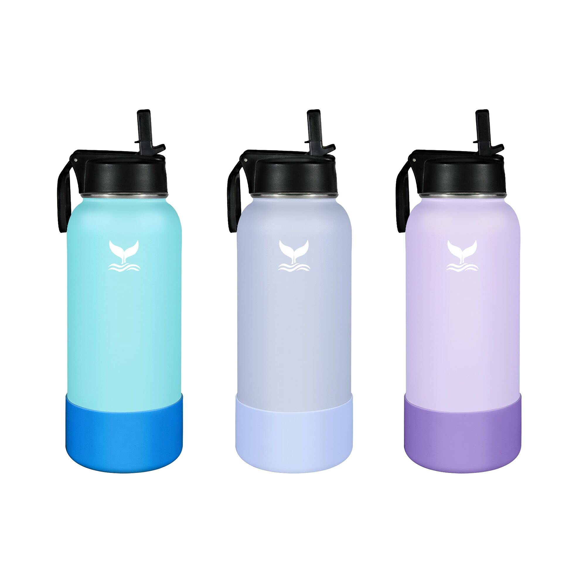 Vmini Protective Silicone Boot  Compatible With Hydro Flask And More Water Bottles  Anti-Slip Bottom Sleeve Cover (32-40 Oz  Thistle) -Like New