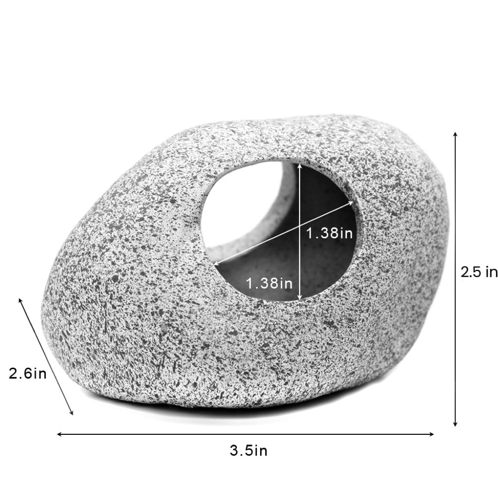 Aquazoo Premium Aquarium Decorations Rock Caves, Fish Tank Decorations, Fish Tank Rocks For Betta Cichlid Hiding Breeding Spawning, Professional Fish Hideout Decor For Territorial Fish (2 Pieces Set)