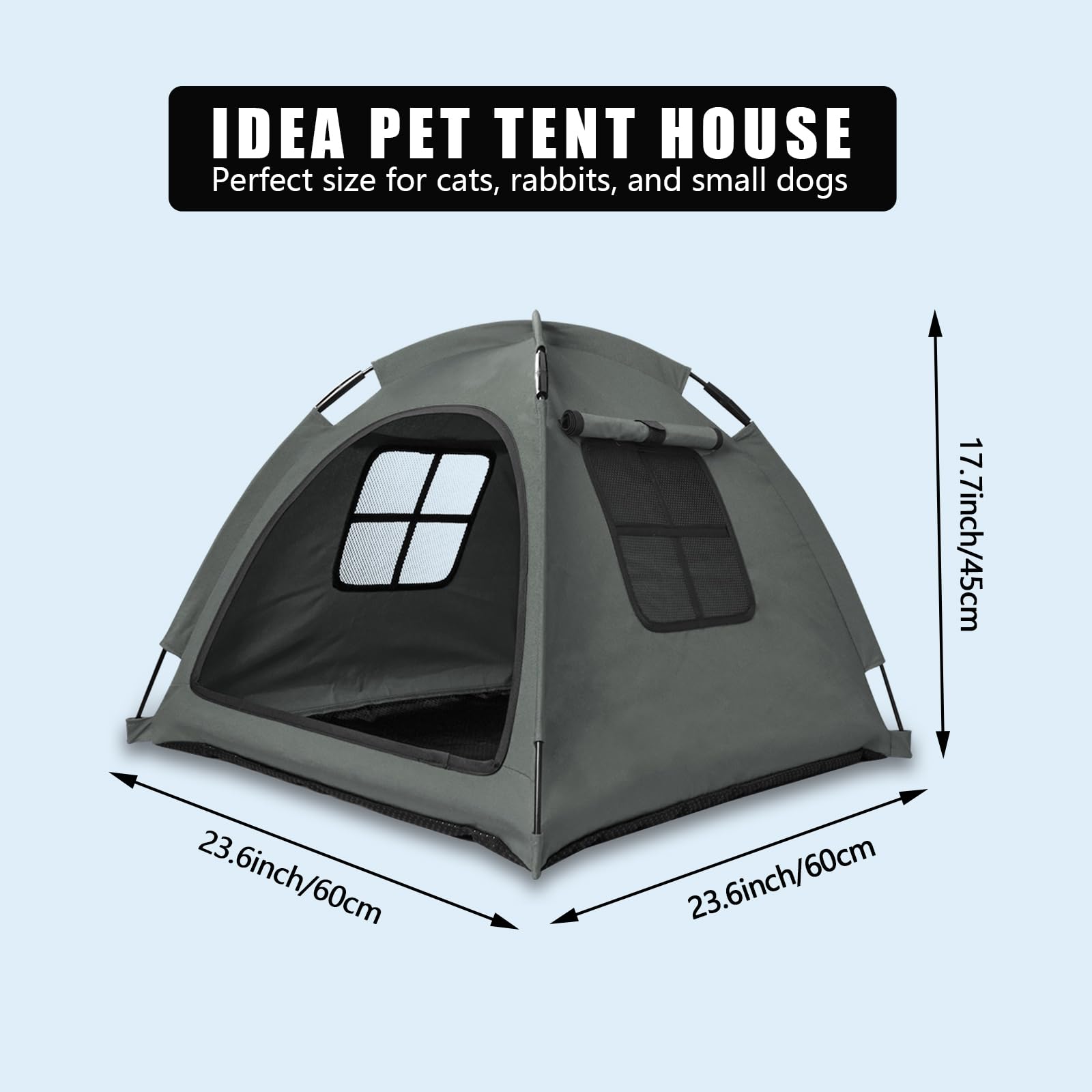 Nockovi Grey Cat Tent House?Cat'S Nest, Portable Indoor/Outdoor Pet Tent House For Cats, Puppies And Other Small Animals