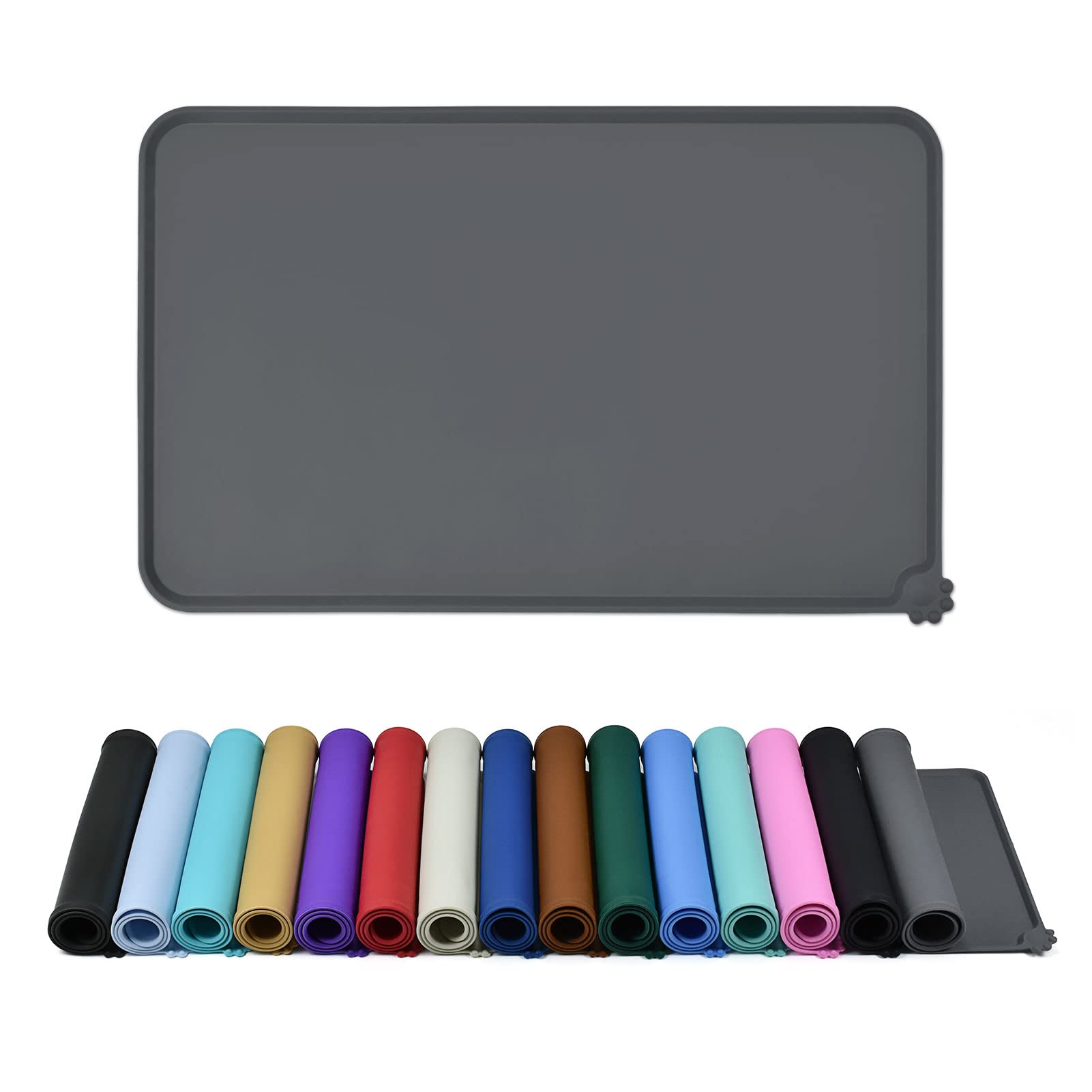 Reopet Waterproof Pet Feeding Mat With High Raised Edges, Heavier And Thicker Placemats For Cat Dog Water Bowl, Bpa Free Silicon