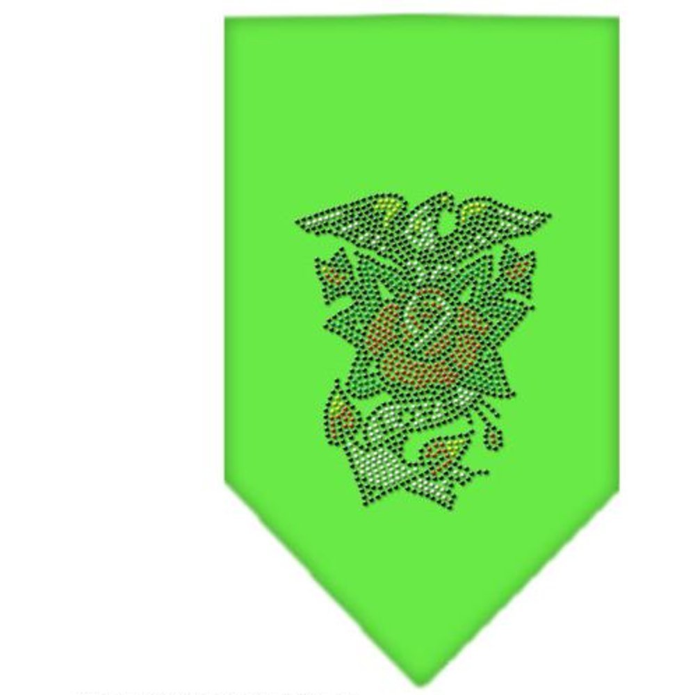 Pet and Dog Bandana Rhinestone, Eagle Rose Lime Green Large