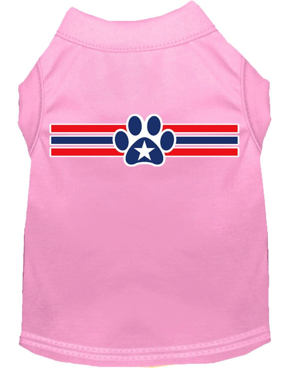 Mirage Pet Products 20-Inch Patriotic Star Paw Screen Print Shirts for Pets, 3X-Large, Light Pink