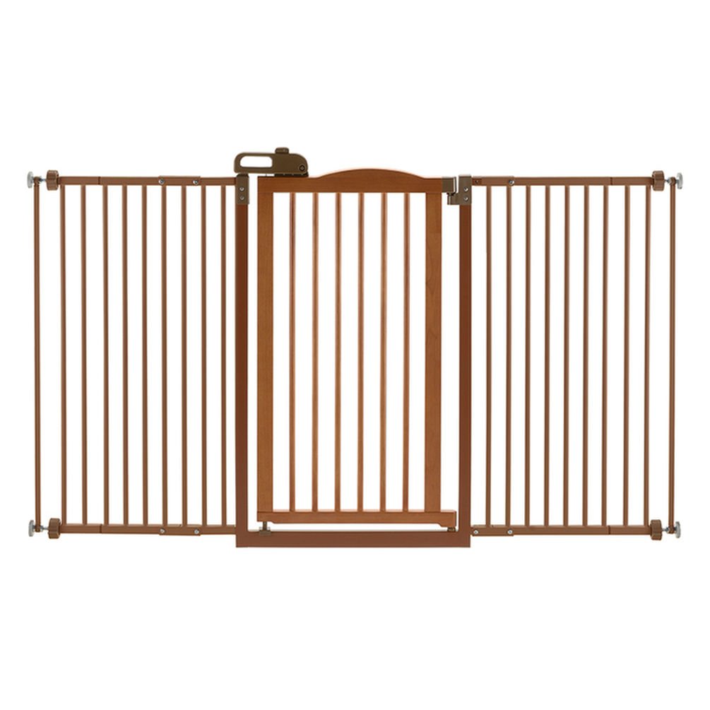 Richell Tall One-Touch Gate II Wide, Dog gate, 38.4 inch Tall pet gate, Autumn Matte (94934)