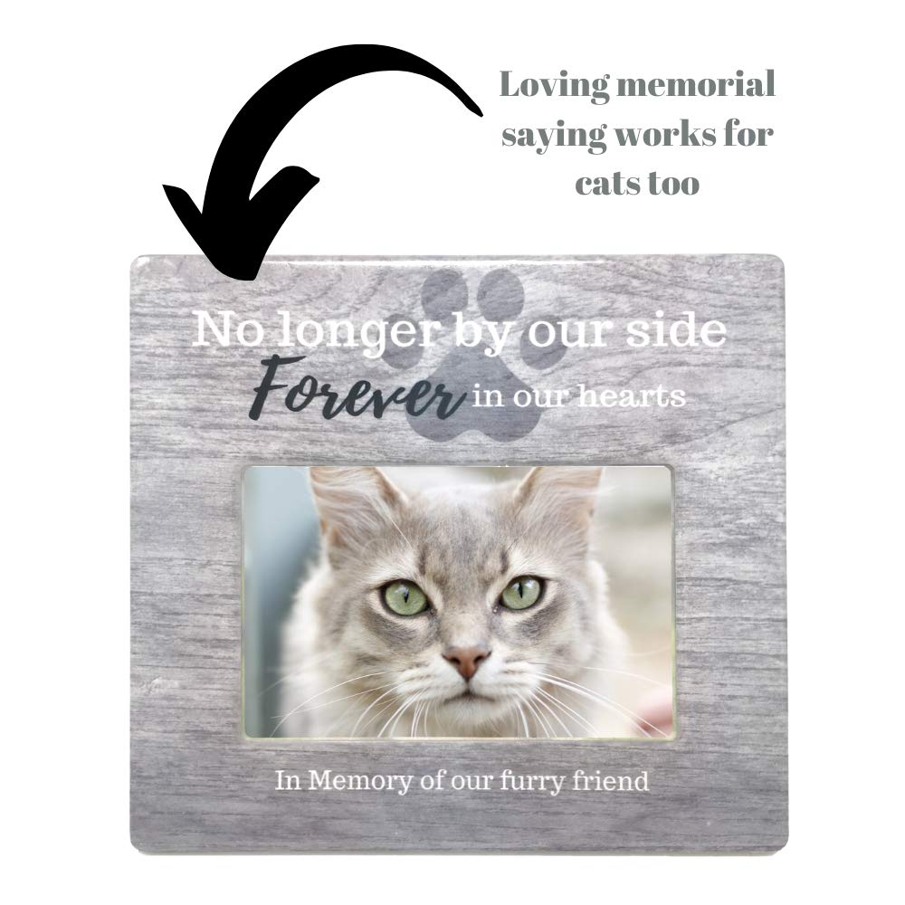 Banberry Designs Pet Memorial Picture Frame - No Longer By Our Side Forever In Our Hearts - In Memory Of Our Furry Friend - Pet