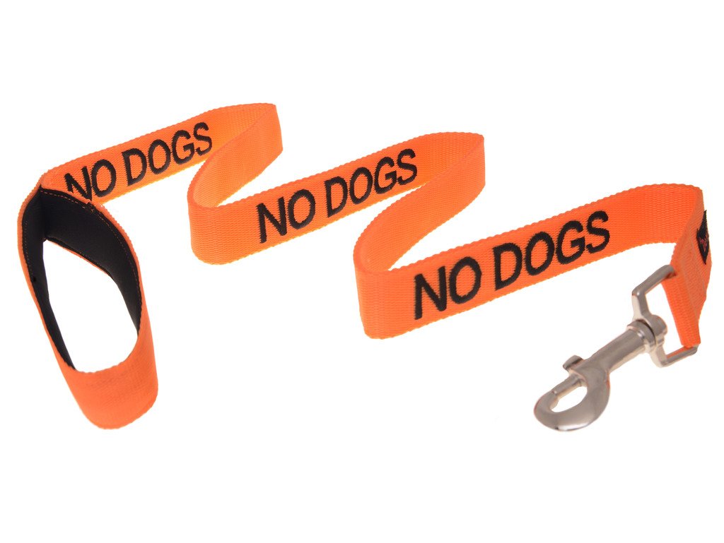 No Dogs (Not Good With Other Dogs) Orange Warning Dog Colour Coded Padded Personalised 1.2M 4Ft Lead Leash To Prevent Accidents Or Incidents. Dog Award Winning