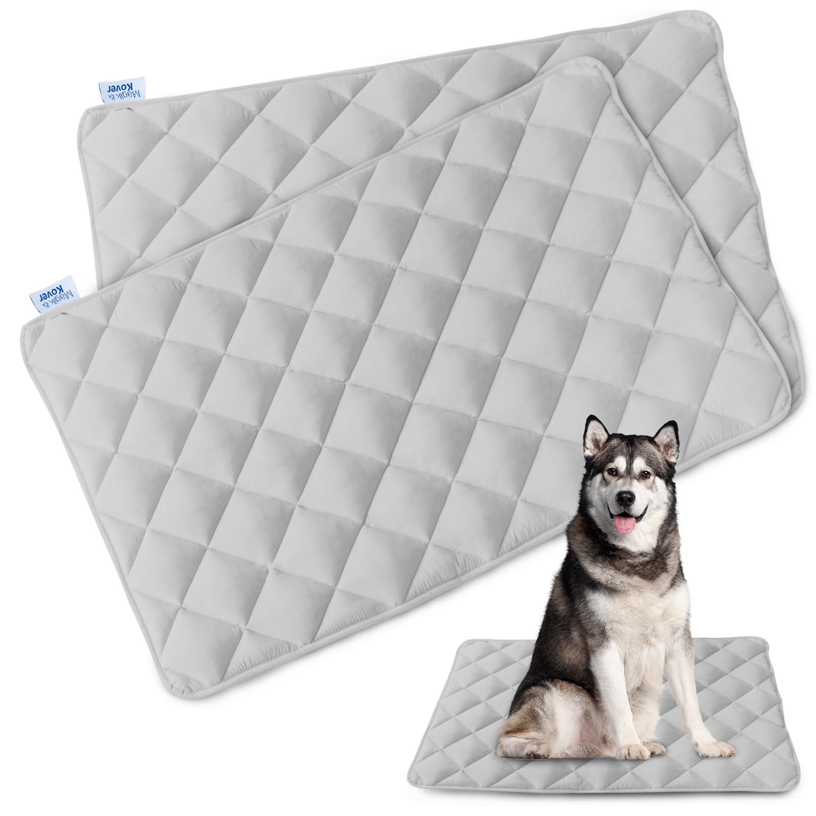 Dog Crate Pad 2 Pack (36'' X 23''), Soft Dog Crate Mat With Anti-Slip Bottom, Machine Washable Kennel Pad, Crate Pads For Dog Ca