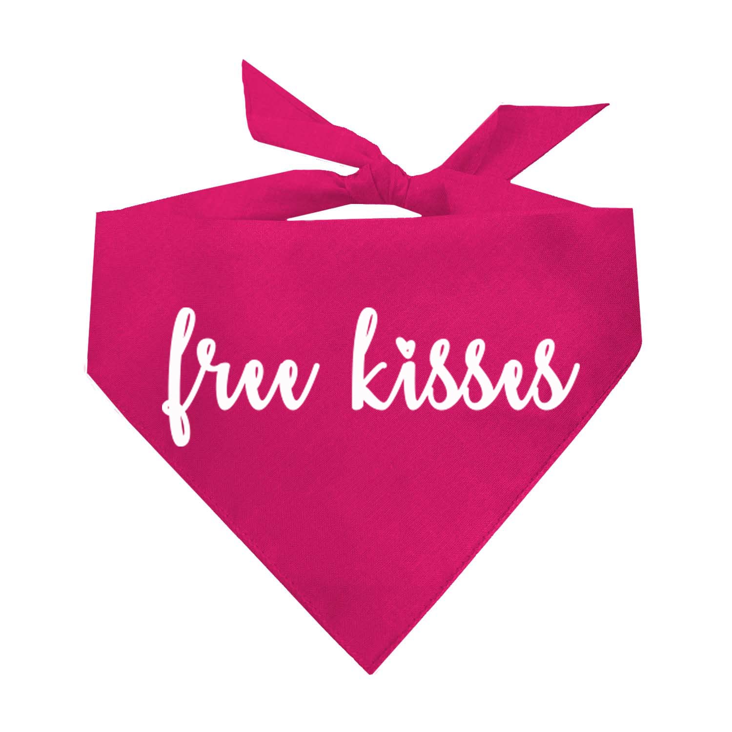 Free Kisses Valentine'S Day Dog Bandana (36 Hot Pink, X-Small)