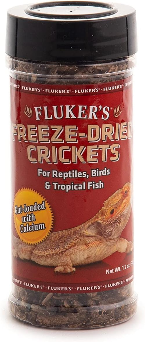Flukers Freeze Dried Crickets, Ideal for Reptiles, Birds, and Fish, Packed with Protein and Essential Nutrients, 1.2 oz