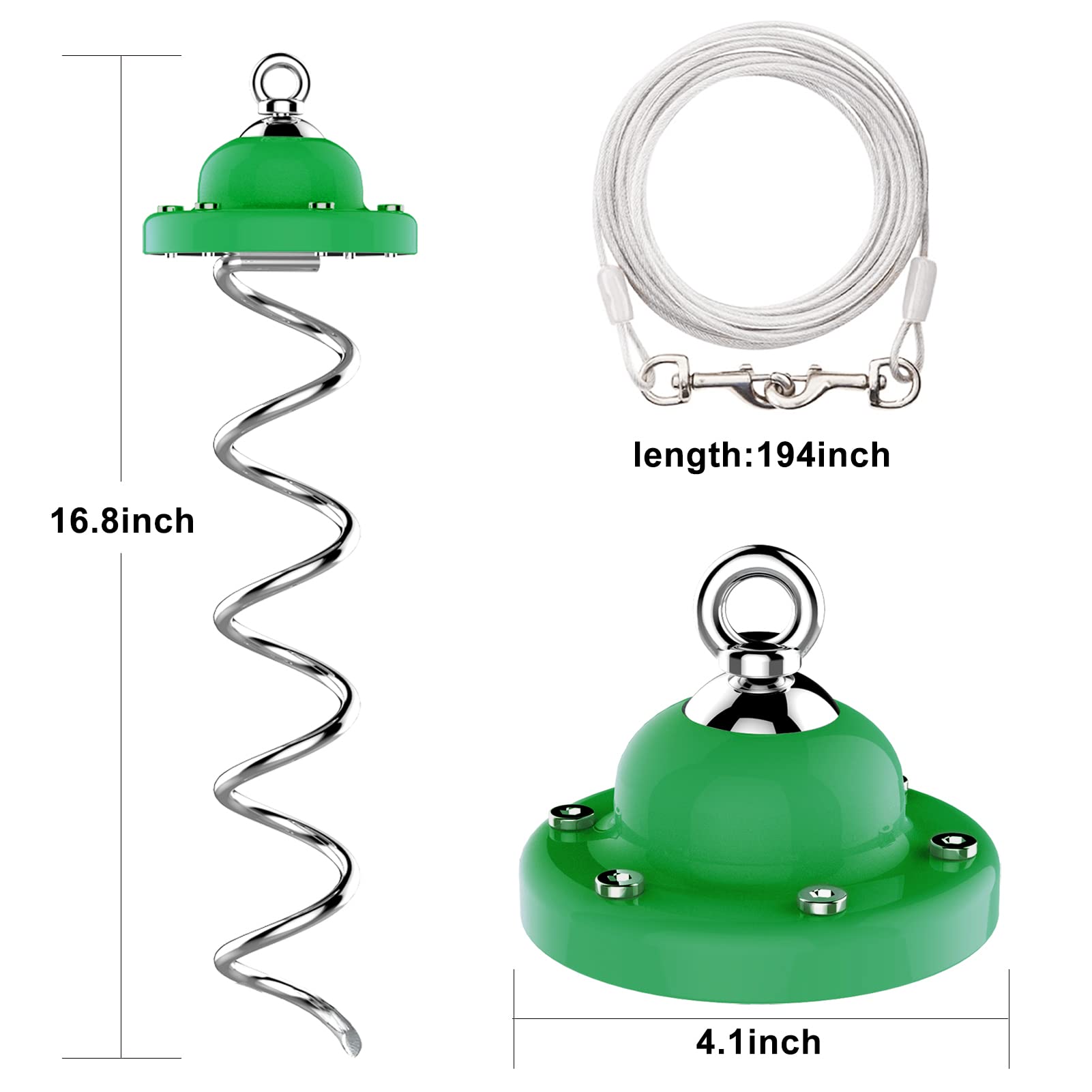 Eurmax USA 360 Swivel Pet Dog Tie Out Stake Bonus 17FT Dog Tie Out Cable Dog Anchor Heavy Duty Dog Yard Stake Rust Proof Anchor
