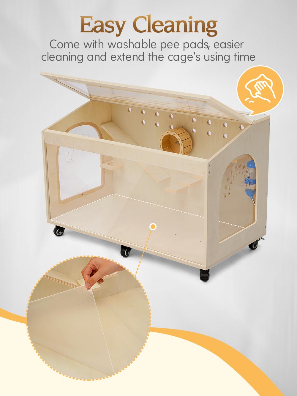 Hamster Cage Large 32 Inch Guinea Pig Cages Hamster Cages Enclosure And Habitats Mice Rat Cage With Platform Openable Top Acryli