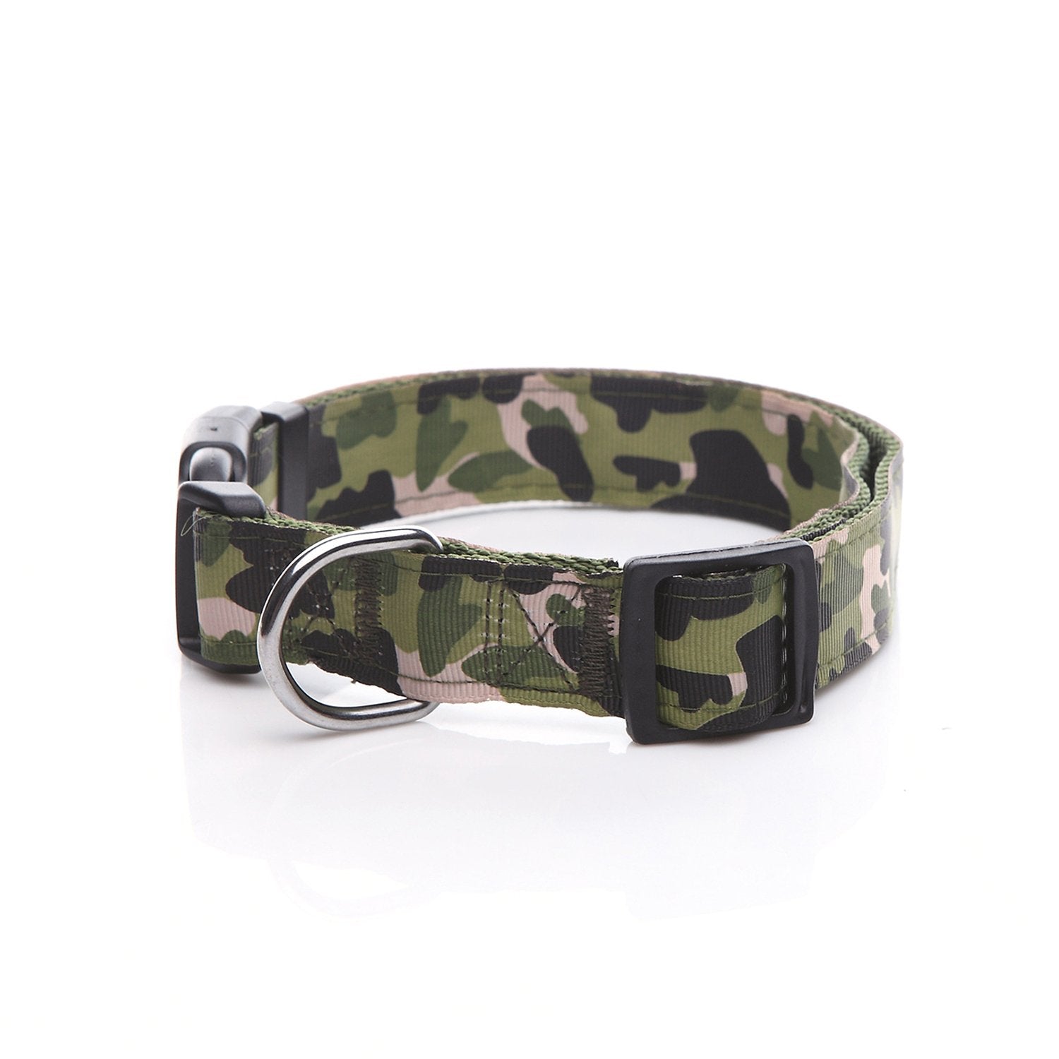 Taida Dog Collar, Nylon Camouflage Adjustable Collar, 1 Inch Wide, For Large Medium Dog (Green)