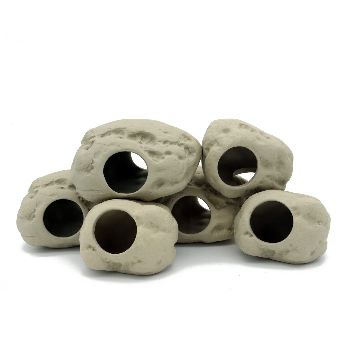 Alegi Aquarium Decoration Rock Caves, Betta Fish Tank Accessories Hideout, Cichlid Stackable Cave Hiding (Large)