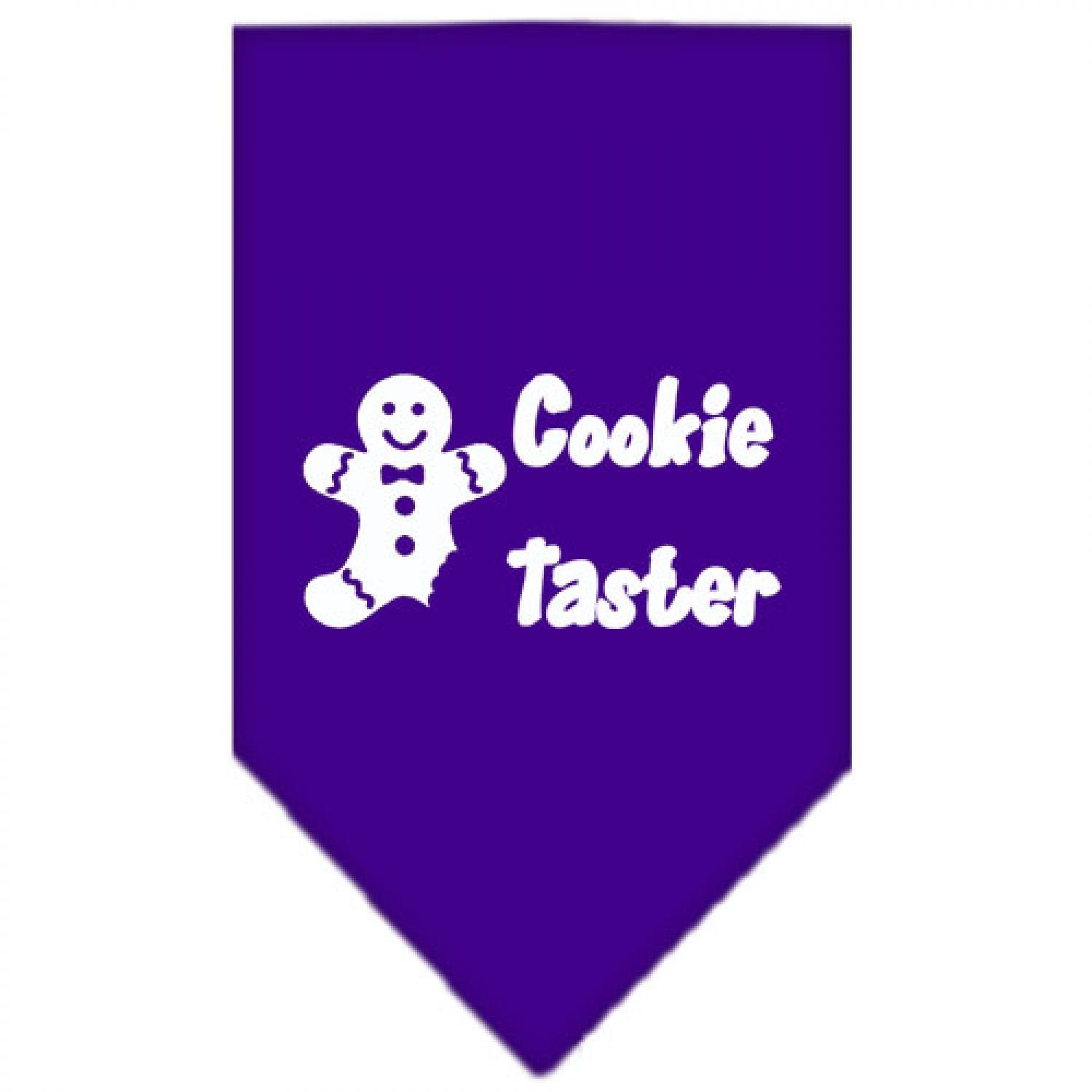 Christmas Pet and Dog Bandana Screen Printed, Cookie Taster Purple Small
