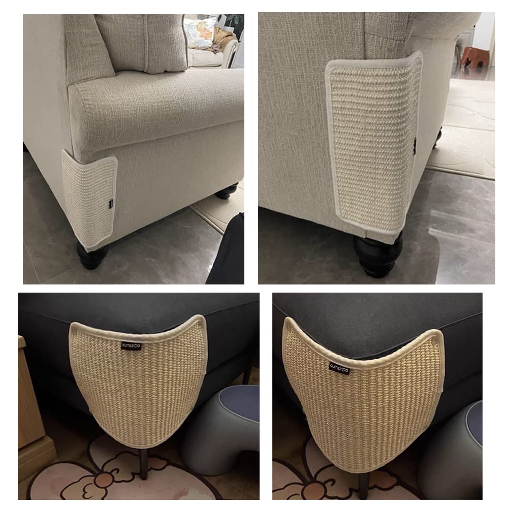 2Pcs Cat Scratcher Mat Sofa Protector Natural Sisal Cat Scratching Mat Cat Scratch Couch Bed Corner Cover Heavy Duty Couch Guard