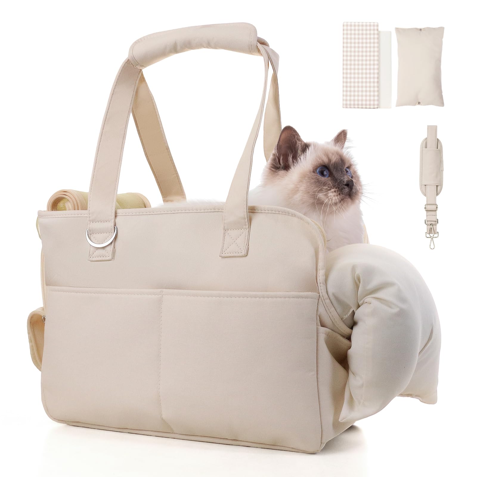 Jourcraf Dog Carriers For Small Dogs, Soft Sided Folding Small Dog Carrier For Dogs Medium Cats Puppies Up To 13 Lbs, Washable B