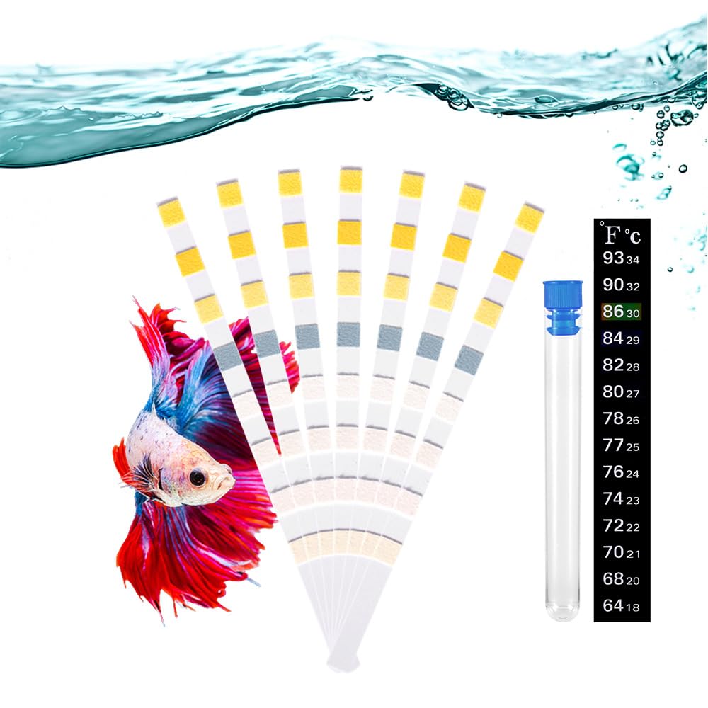 DaToo 8 in 1 Aquarium Test Kit Fish Tank Test Strips Accurate Water Quality Testing Strips for Ammonia PH Total Alkalinity Carbo