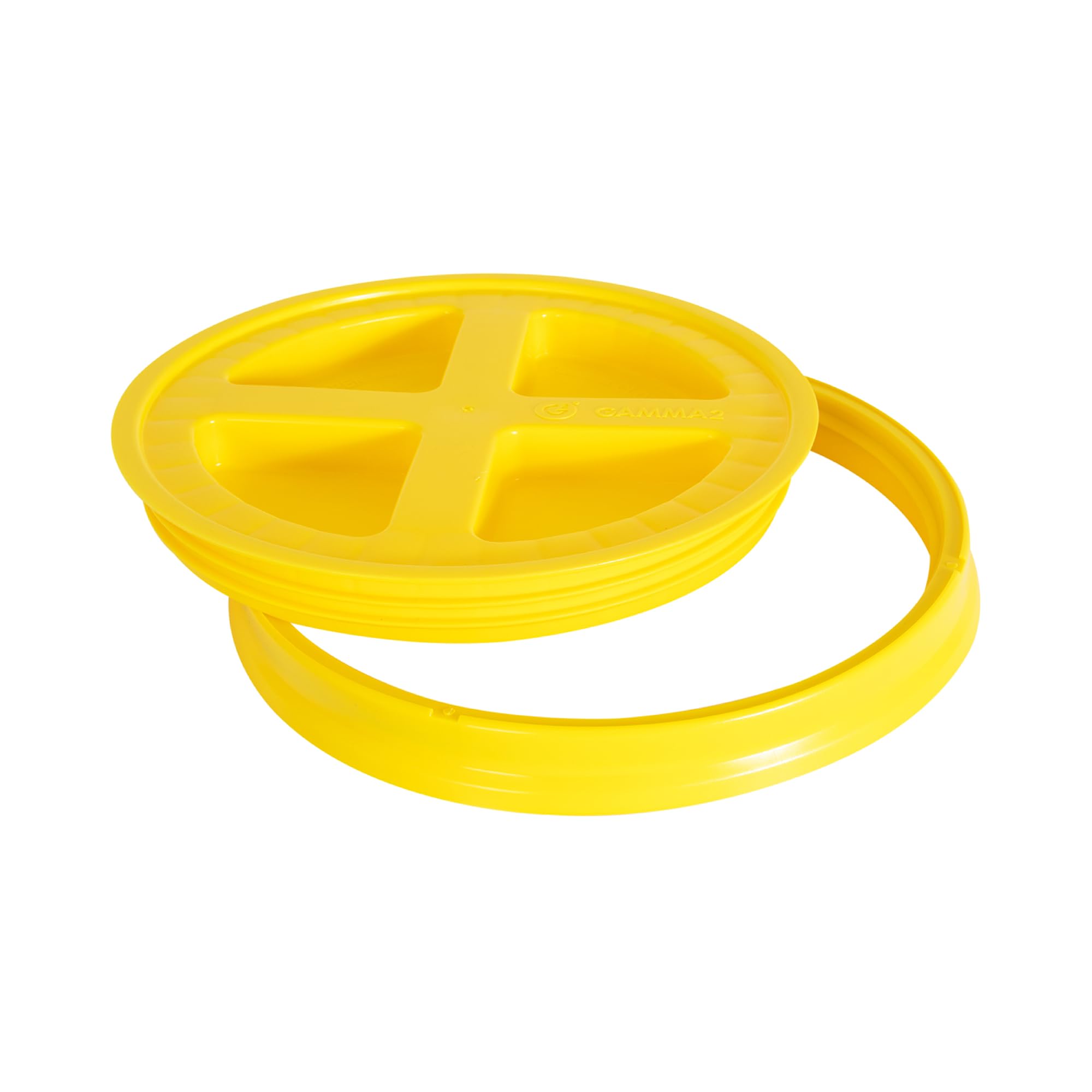Gamma2 Gamma Seal Lid for Utility Buckets - Fits 3.5, 5, 6 & 7 gallon buckets, Yellow, Made in USA