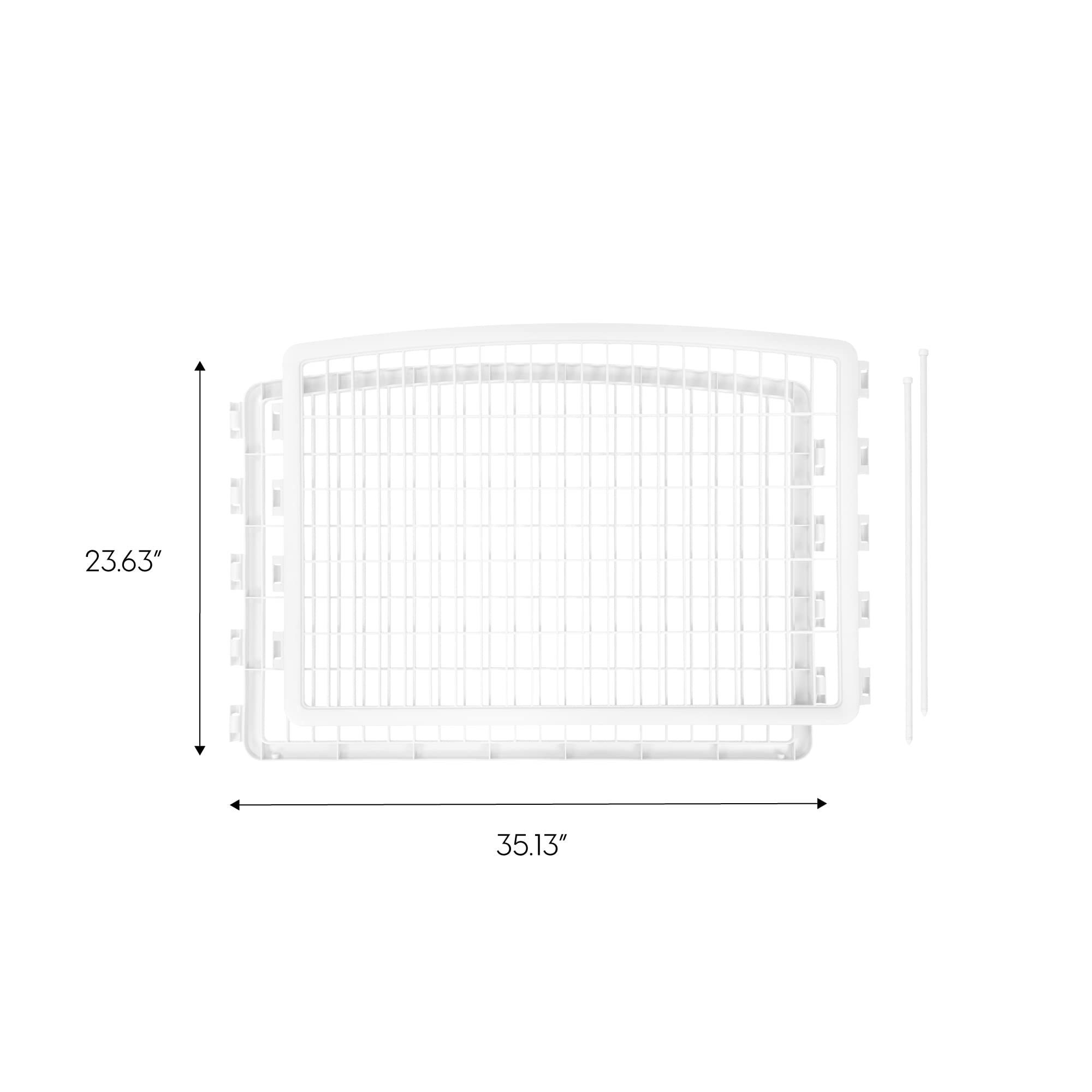 IRIS USA Dog Playpen Add-On Panels, 2-Panel 24 Pet Playpen, Puppy Playpen, Foldable, Customizable, White