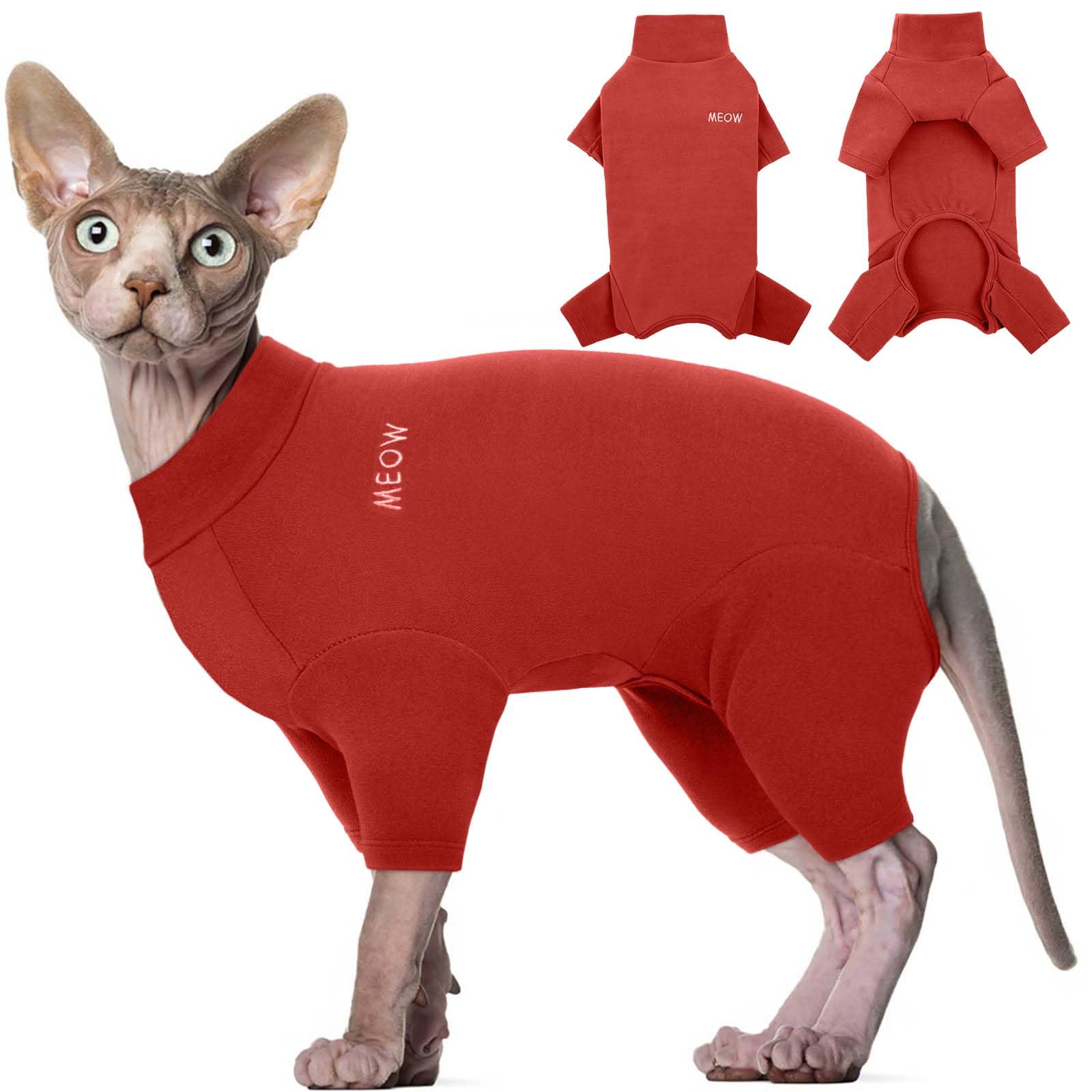 Rozkitch Hairless Cat Clothes, Breathable Soft Cat Jumpers For Cats Only, Cat Coat With Four Legs, Warm Cat Sweater Cat T-Shirt 