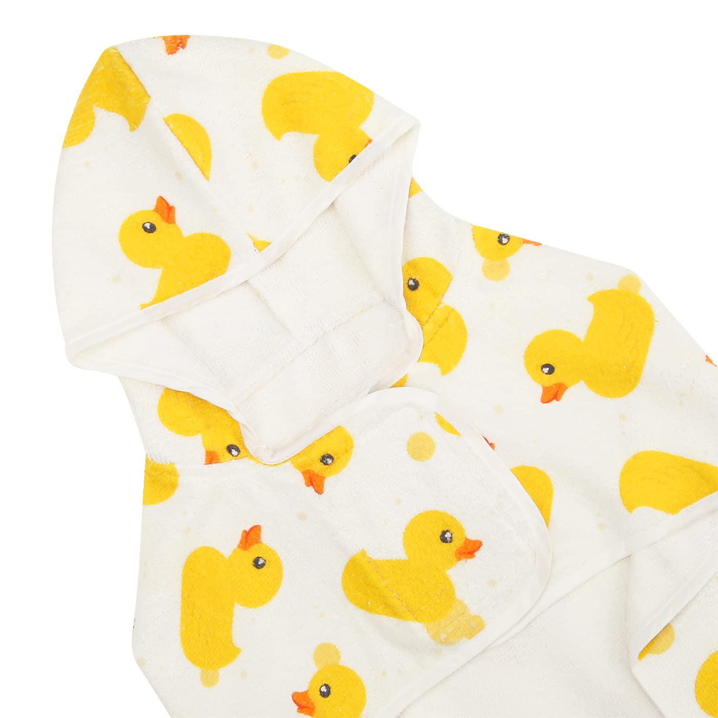 Hde Dog Bathrobe Super Absorbent Quick Drying Towel With Hood For All Dog Breeds Sizes S-Xxl - White Rubber Ducks - S
