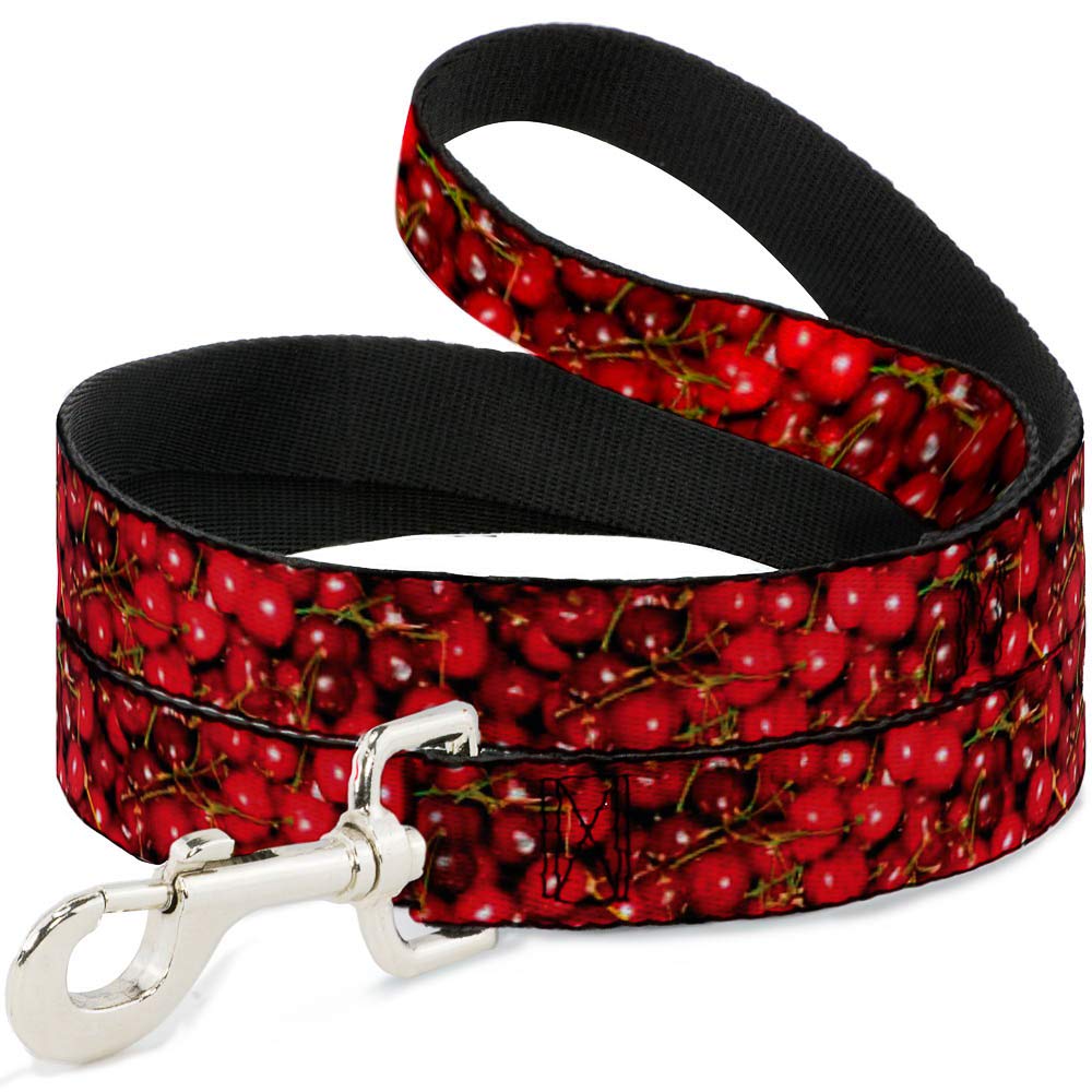 Dog Leash Fresh Cherries Stacked 4 Feet Long 1.0 Inch Wide
