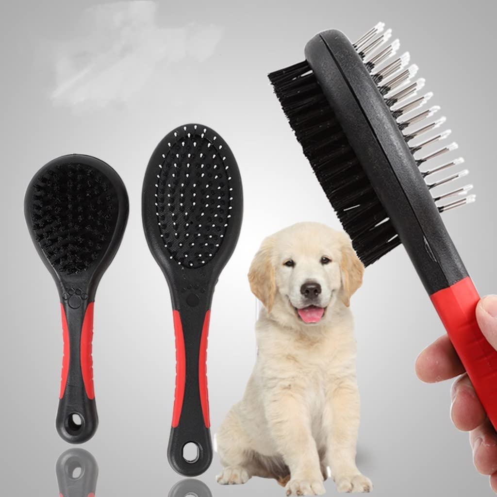 Rvpaws Double Sided Pet Brush Dog Cat Hair Grooming Coat Comb Fur Cleaner Pin Bristle For Small To Large Dogs & Cats Short And L