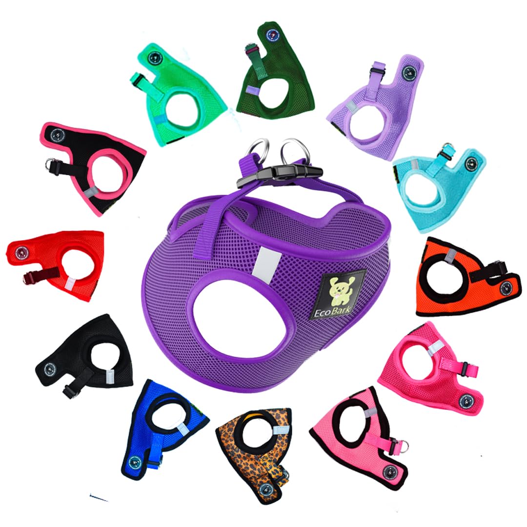 Ecobark Rapid Fastener Super Comfort Fully Adjustable Double Padded Step In Dog Harness (Large, Purple)