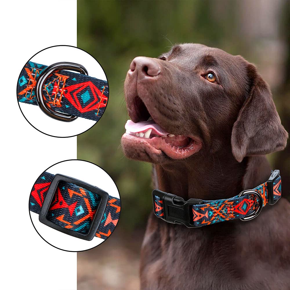 Rhea Rose Tribal Dog Collar Aztec Pattern Adjustable Collars Large