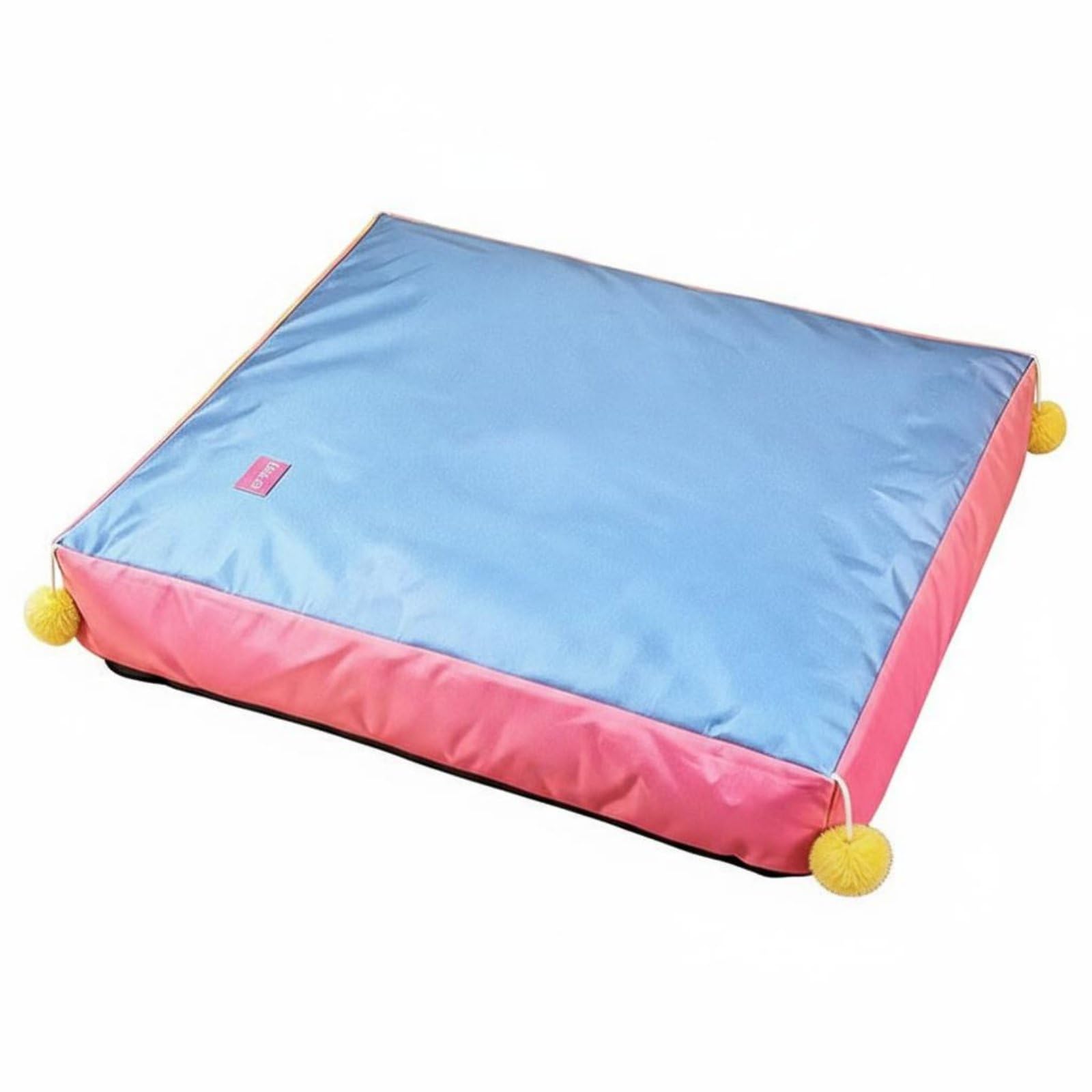 All Season Dog Sleeping Pad Chew Resistant Washable Pet Cushion Oxford Cloth Rectangular Dog Mat for Dogs, Cats, BluePink, L