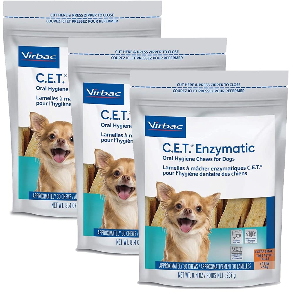 C.E.T. Enzymatic Oral Hygiene Chews for Petite Dogs, 90 Count