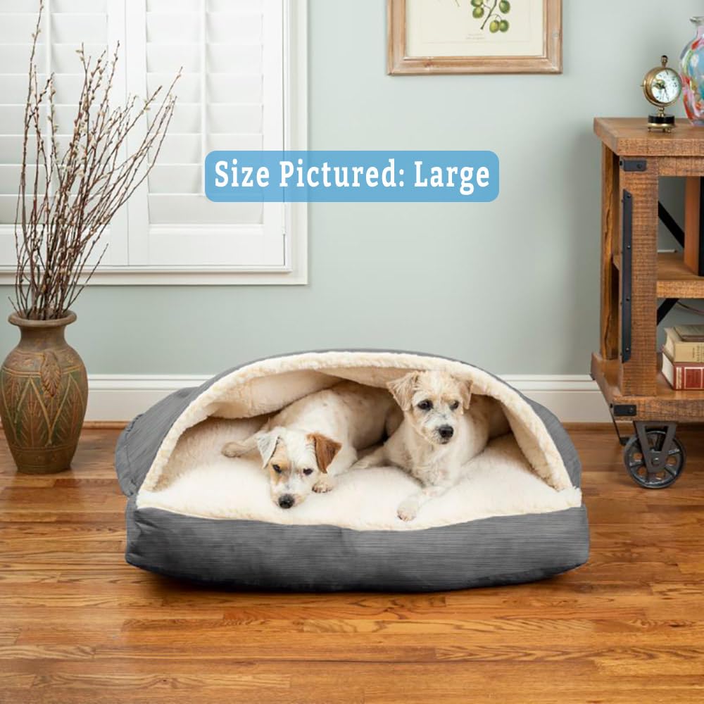 Snoozer Pet Products Rectangle Cozy Cave Dog Bed, Extra Large, Heather Gray