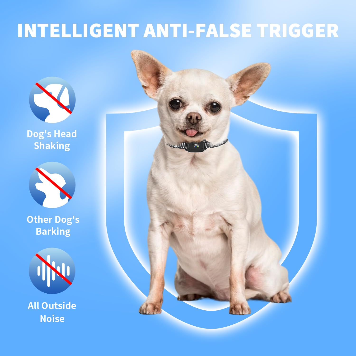 Ricivi Anti-Bark Collar For Small Dogs, No Shock Barking Collars With 7 Sensitivities, 3 Adjustable Modes Beep & Vibration, Ip67 Waterproof - Effective & Humane Small Dogs Bark Collar-Gloss Black