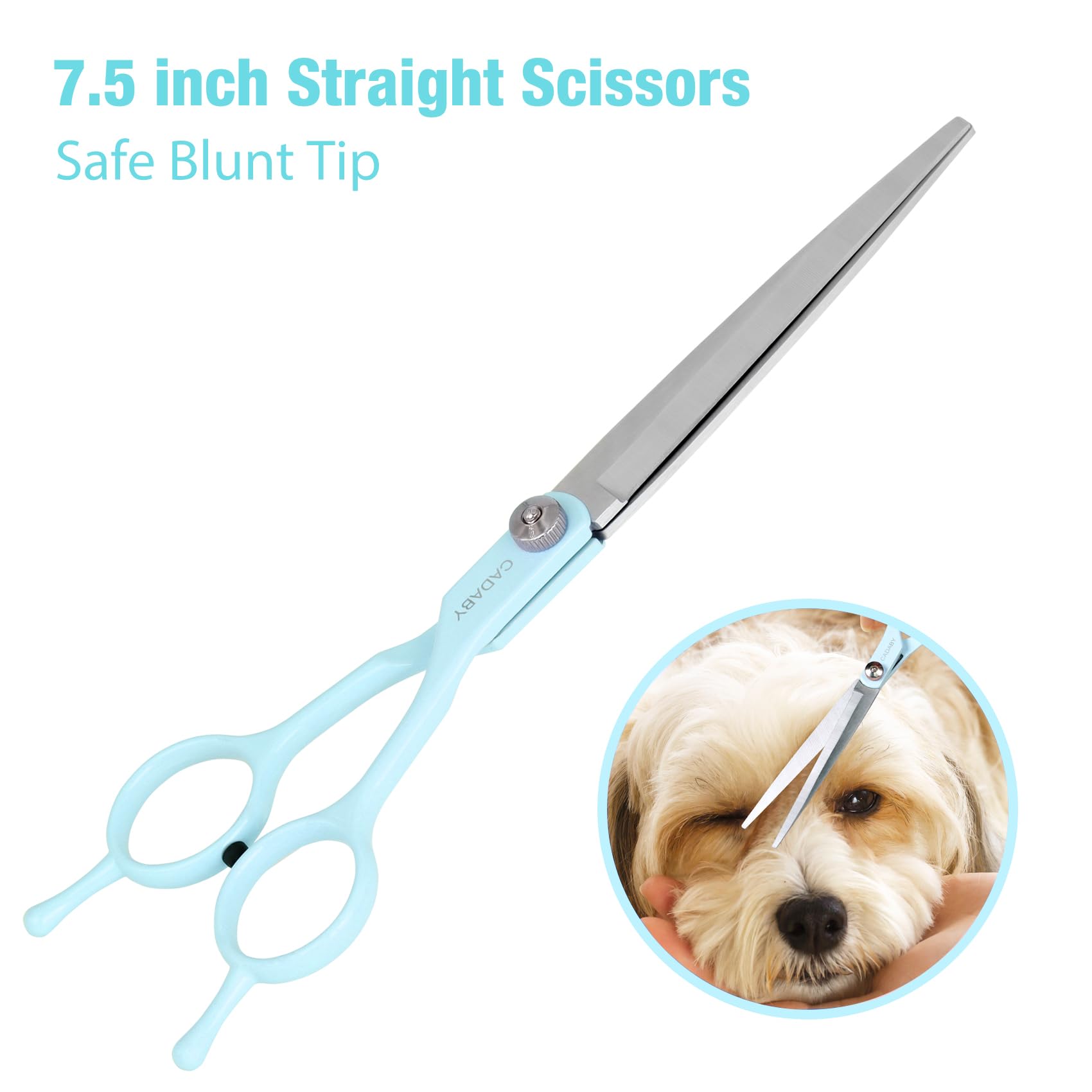 Dog Scissors for Grooming, 5 in 1 Dog Grooming Scissors Kit, Professional Dog Scissors Stainless Steel Pet Grooming Shears for D