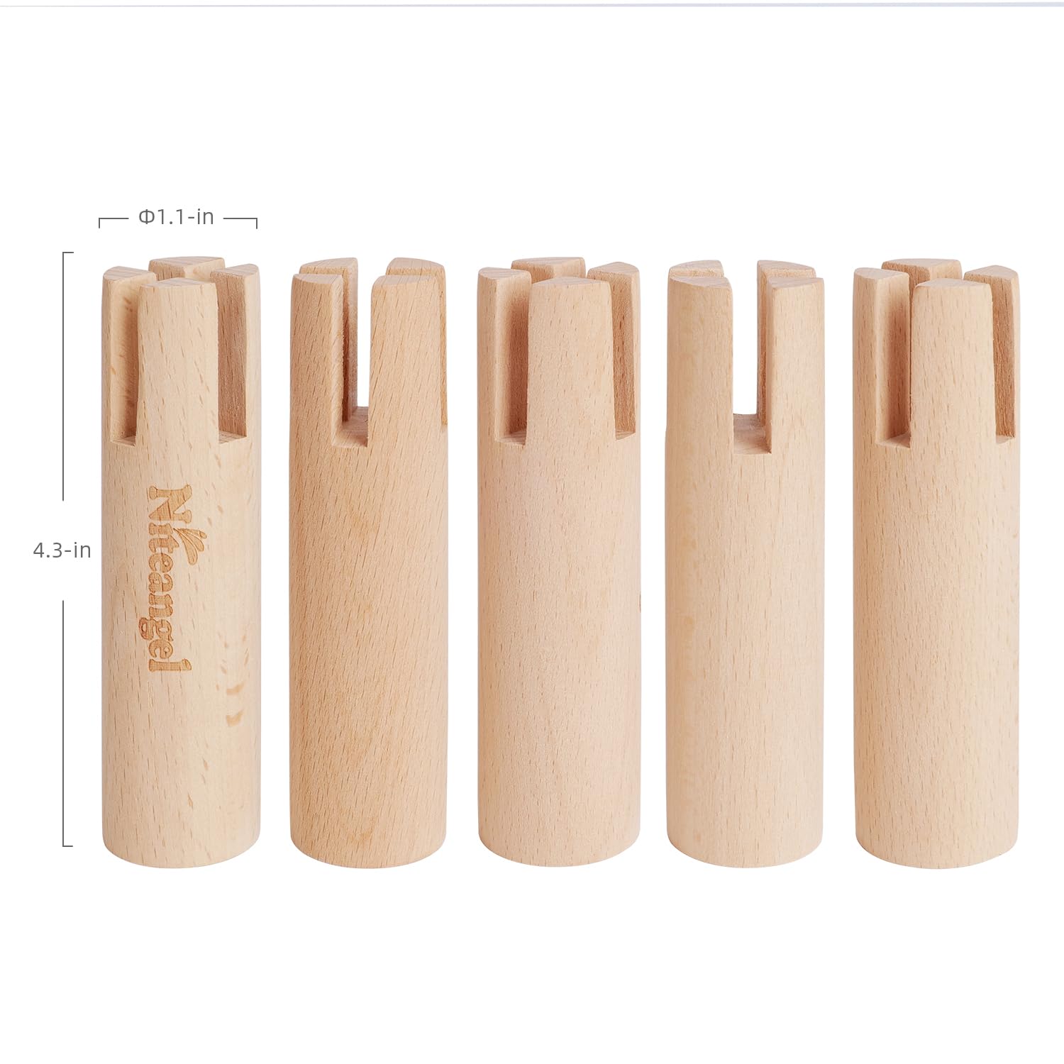 Niteangel Set Of Beech Stilts For Elevating & Safely Setting Niteangel Multi-Chamber Series Maze House (Set Of 4 Stilts (4.33'' H))
