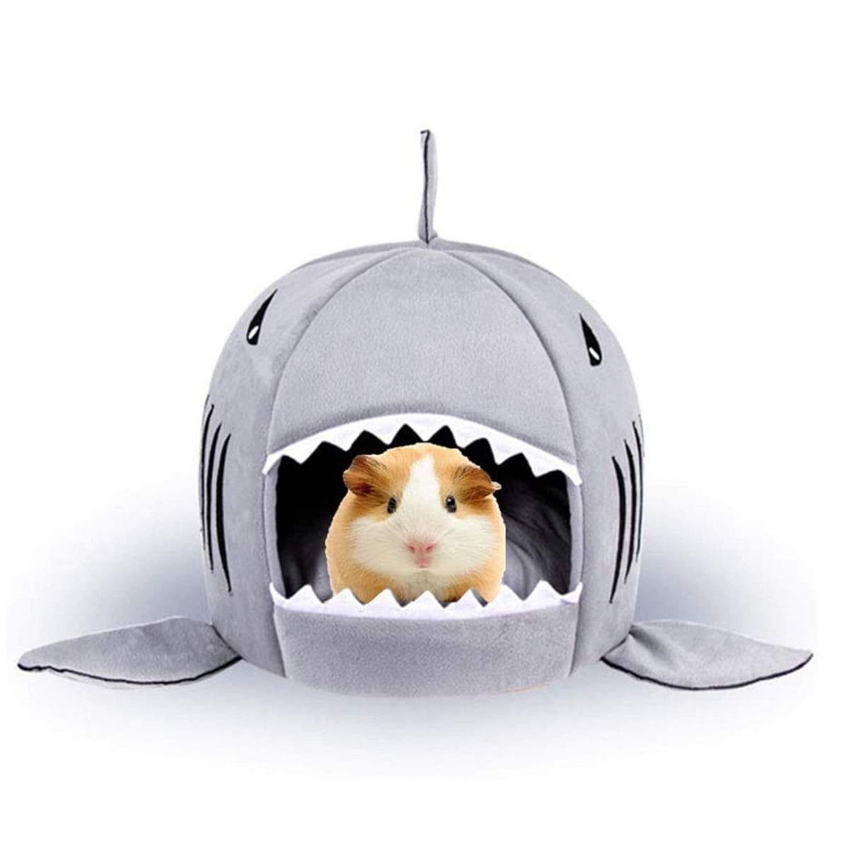 Guinea Pig Warm Bed House,Small Animal Hamster Large Washable Cotton Nest Shark Hideout Sleeping Mat Hut Cage Toy For Bunny Hedg