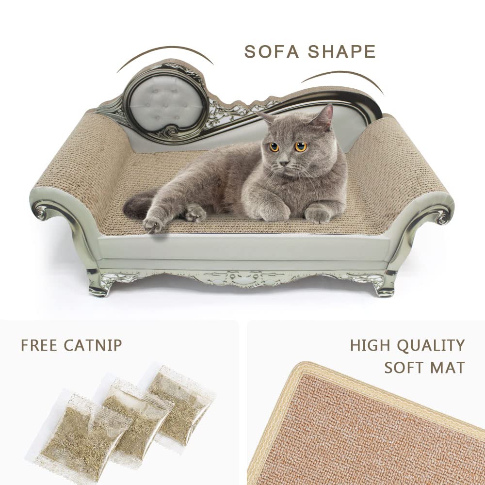 Songway Cat Scratcher Sofa Bed - Corrugated Cardboard Scratching Pad, Luxury Cat Lounge Bed, Furniture Protecter With Textured S