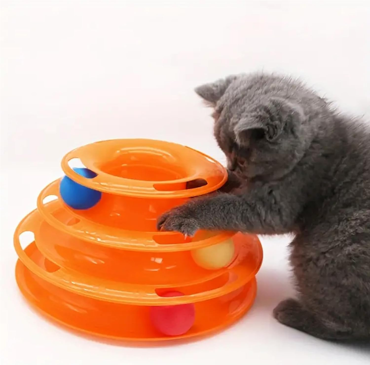 Rvpaws Interactive 3 Layer Tower Track Roller With Colorful Balls Engaging Puzzle Toy For Cats And Kittens | Wholesome Playtime 