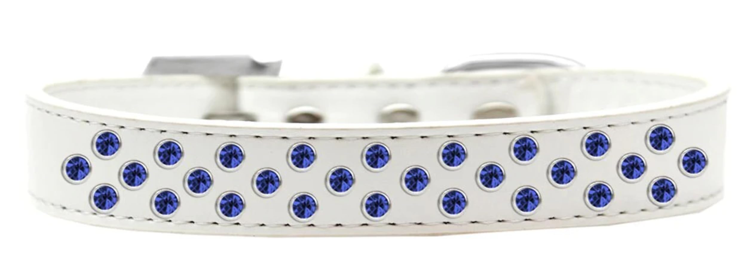 Dog, Puppy & Pet Fashion Collar, Blue Crystal Rimsets Sprinkles Red 18