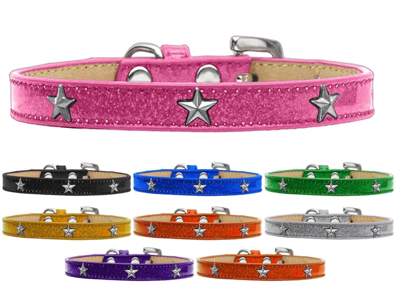 Dog, Puppy & Pet Widget Ice Cream Collar, Silver Star Gold 20
