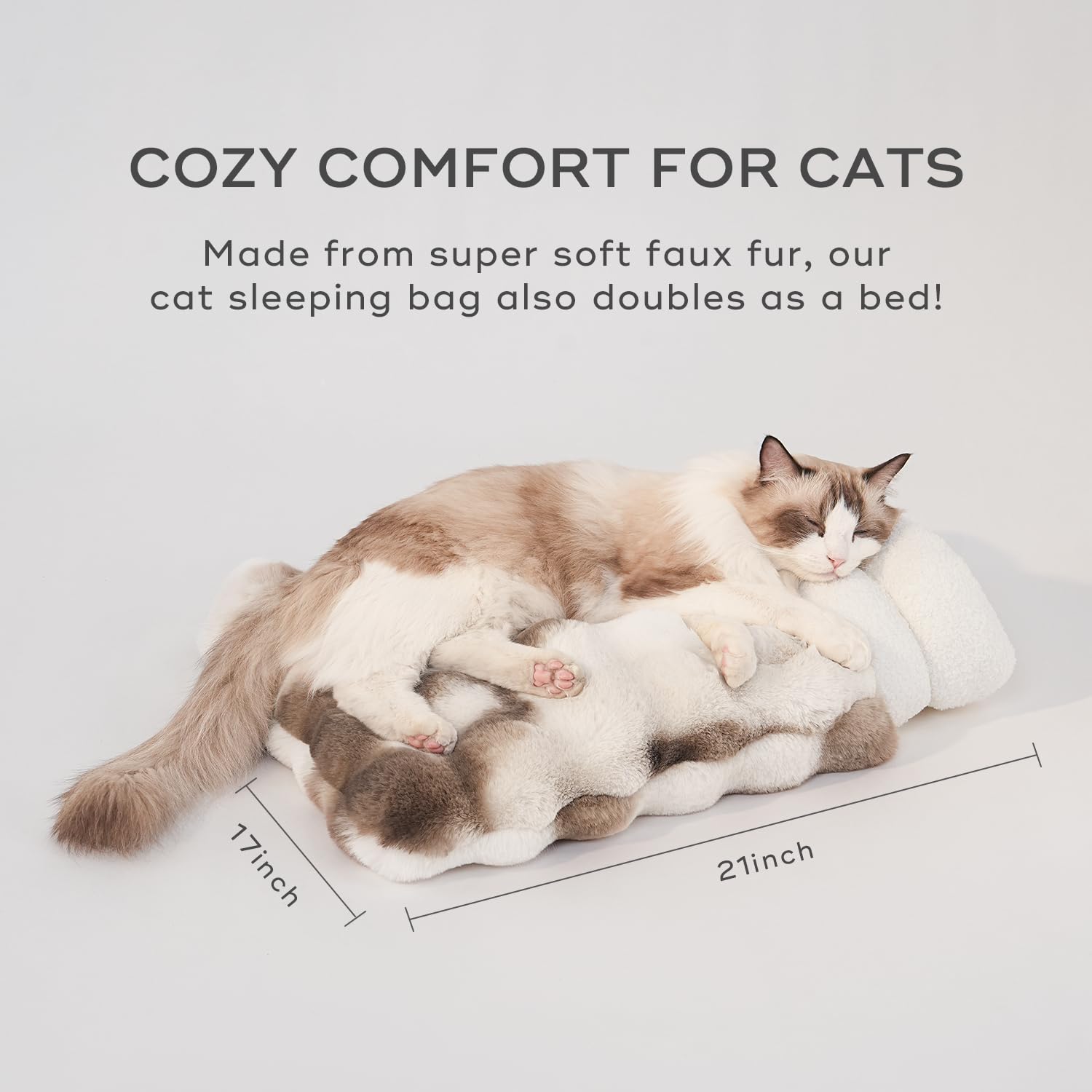 Somahe Cat Sleeping Bags For Indoor Cats Self Warming Cat Bed Fits Up To 15 Lbs Pets Soft Plush Warm Bed 360 Wrap Bag Washable C