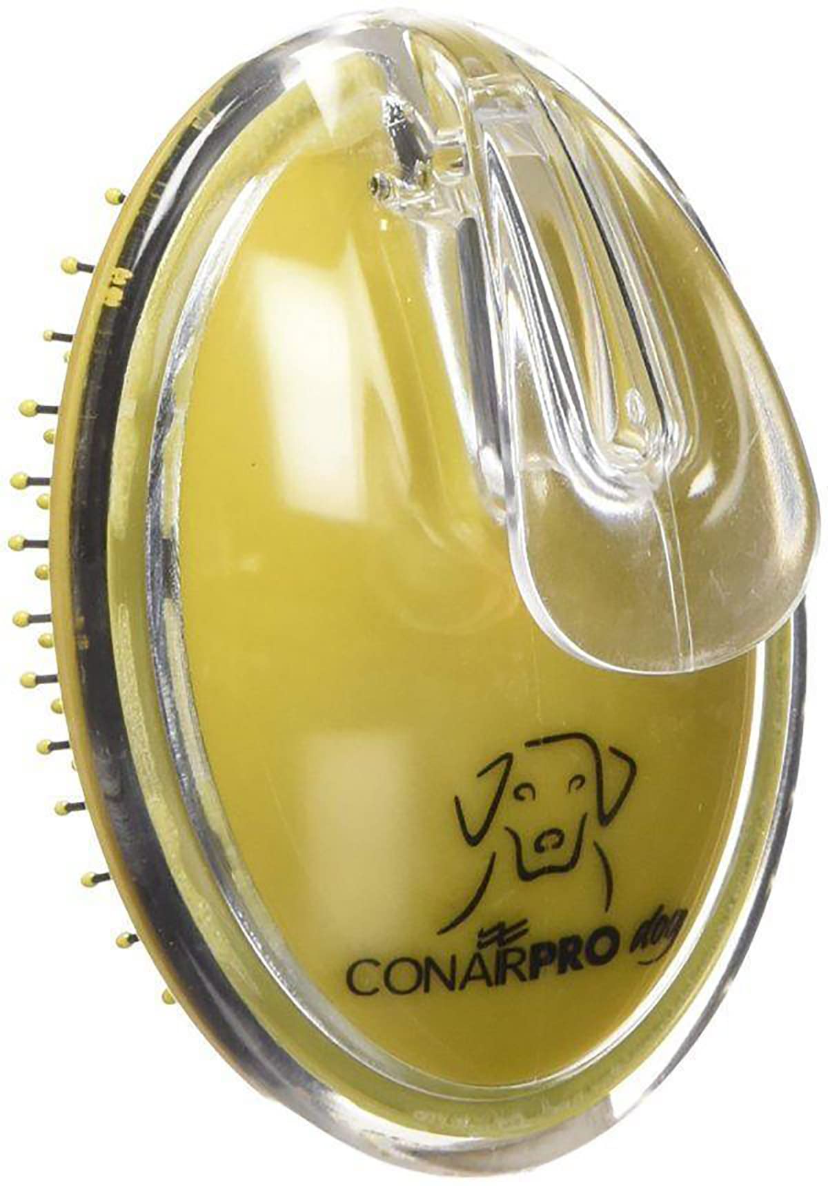 Conairpro Dog & Cat Pet Brush With Ergonomic Pet-It Design, Dog Brush For Shedding, Metal Pin, Yellow